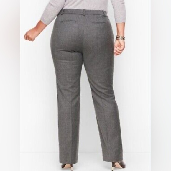 NWT Talbots Gray Windsor Curvy Wool Pants Trousers High Rise Wide Leg Size 16 - Picture 1 of 11